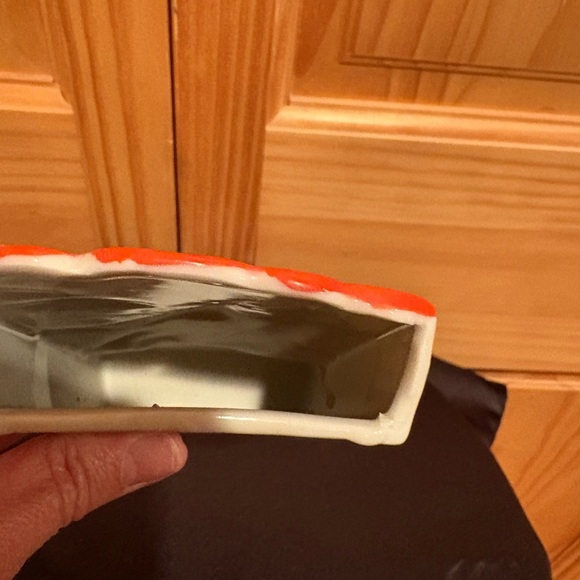 Sail Away Vintage 1940’s-1950s Orange Sky Japan Sailboat Wall Pocket - Picture 6 of 11